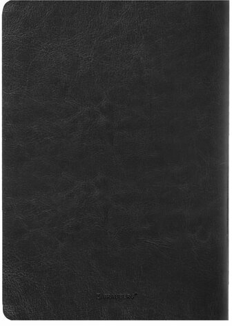 Тетрадь 60 л. в клетку обложка гладкий кожзам, сшивка, B5 (179х250мм), ЧЕРНЫЙ, BRAUBERG VIVA, 403898