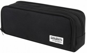 Пенал-органайзер BRAUBERG, 2 откидные планки, полиэстер, 23x9х7 см, &quot;Total black&quot;, 272317