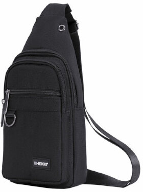 Рюкзак однолямочный HEIKKI DRIVE (ХЕЙКИ), 2 отделения, черный, 30х17х6 см, 272539