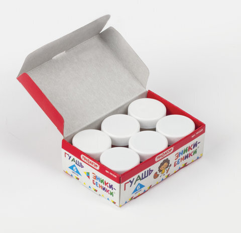 Гуашь ПИФАГОР ЭНИКИ-БЕНИКИ", 6 цветов по 10 мл, 191329