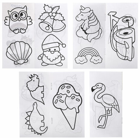 Краски витражные ЮНЛАНДИЯ "НЕОНЧИКИ", 5 цветов светящихся в темноте + 1 черный, 20 мл, шаблоны, 191760