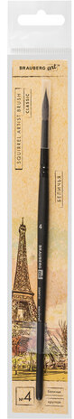 Кисть художественная проф. BRAUBERG ART CLASSIC, белка, круглая, № 4, 200910