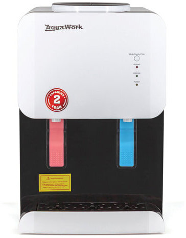 Кулер для воды AQUA WORK 105-TDR, настольный, НАГРЕВ/ОХЛАЖДЕНИЕ ЭЛЕКТРОННОЕ, 2 крана, белый, 24006