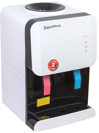 Кулер для воды AQUA WORK 105-TDR, настольный, НАГРЕВ/ОХЛАЖДЕНИЕ ЭЛЕКТРОННОЕ, 2 крана, белый, 24006