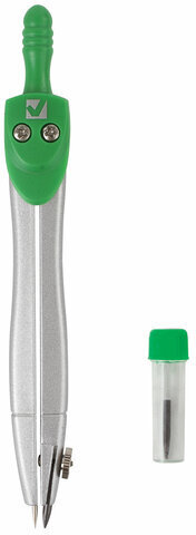 Готовальня BRAUBERG "Klasse", 2 предмета: циркуль 115 мм, пенал с грифелем, блистер, 210318