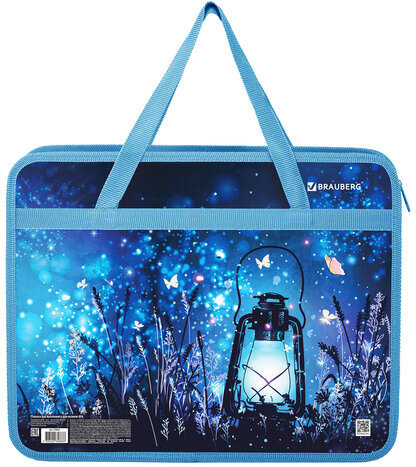 Папка на молнии с ручками BRAUBERG А4, 1 отделение, пластик, 80 мм, "Magic", 270867