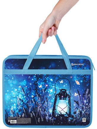 Папка на молнии с ручками BRAUBERG А4, 1 отделение, пластик, 80 мм, "Magic", 270867