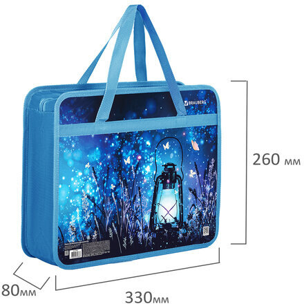 Папка на молнии с ручками BRAUBERG А4, 1 отделение, пластик, 80 мм, "Magic", 270867