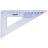 Треугольник пластиковый 30х13 см, ПИФАГОР, тонированный, прозрачный, 210617