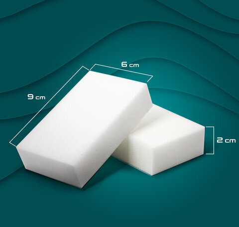 Губка-ластик МЕЛАМИНОВАЯ для удаления пятен, для чистки кухни, уборки, обуви, 9х6х2 см, КОМПЛЕКТ 12 шт., полибэг, LAIMA, 608954