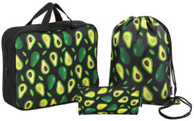 Школьный набор BRAUBERG: папка А4, мешок для обуви 42х33 см, пенал-косметичка 20х10 см, "Avocado", 271433