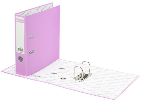 Папка-регистратор BRAUBERG PASTEL ламинированная, 75 мм, цвет лиловый, 271837