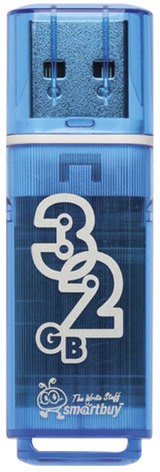 Флеш-диск 32 GB, SMARTBUY Glossy, USB 2.0, синий, SB32GBGS-B