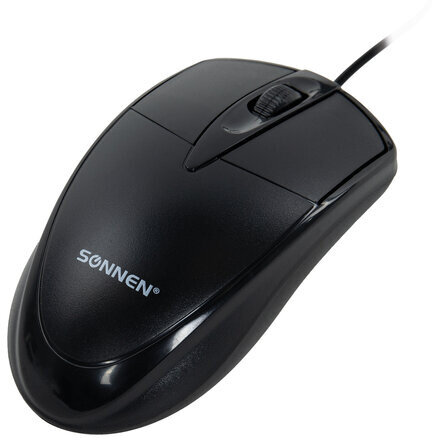 Мышь проводная SONNEN B61, USB, 1600 dpi, 2 кнопки + колесо-кнопка, оптическая, черная, 513513