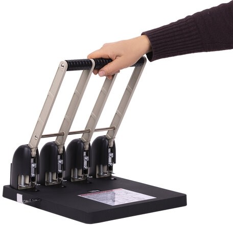 Дырокол на 4 отверстия МОЩНЫЙ KW-trio, до 150 листов, черный, 954, -954