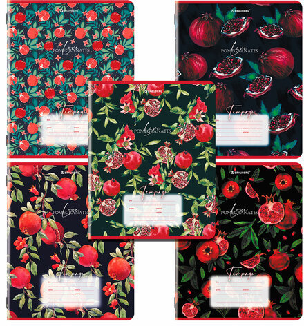 Тетрадь 18 л. BRAUBERG, клетка, обложка картон, ГРАНАТ, 107296