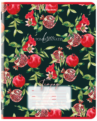 Тетрадь 18 л. BRAUBERG, клетка, обложка картон, ГРАНАТ, 107296