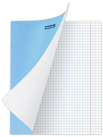 Тетрадь 18 л. BRAUBERG КЛАССИКА NEW клетка, обложка картон, СИНЯЯ, 105699