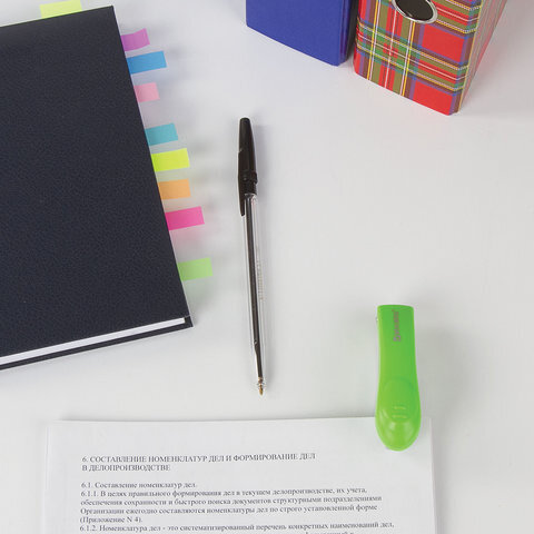 Степлер №10 BRAUBERG "Original", до 12 листов, с антистеплером, зеленый, 227768