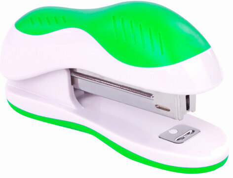 Степлер №10 BRAUBERG "JET", до 15 листов, эргономичный, бело-зеленый, 228580