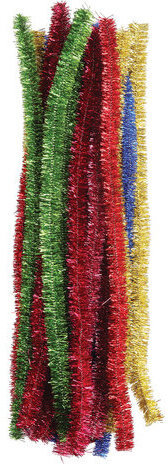 Проволока синельная для творчества "Блестящая", 18 шт., 1,5х30 см, 6 цв., ОСТРОВ СОКРОВИЩ, 661531