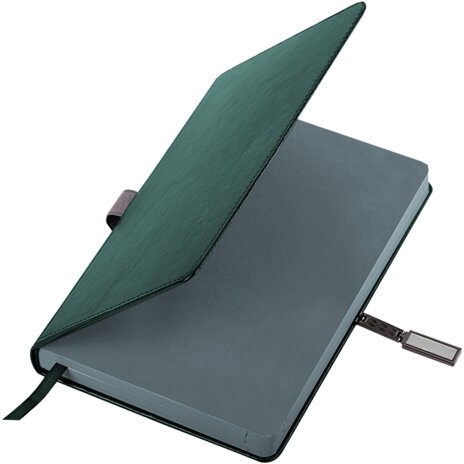 Ежедневник датированный 2026 А5 138x213 мм, BRAUBERG "Inspiration", под кожу, цветной срез, темно-зеленый, 117477