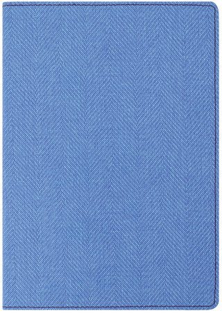 Блокнот А5 (148x213 мм), BRAUBERG "Tweed", 112 л., гибкий, под ткань, линия, синий, 110966