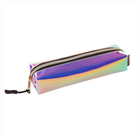 Пенал-косметичка BRAUBERG прямоугольный, зеркальный, мягкий, "Pearl", 21х5х5 см, 229248