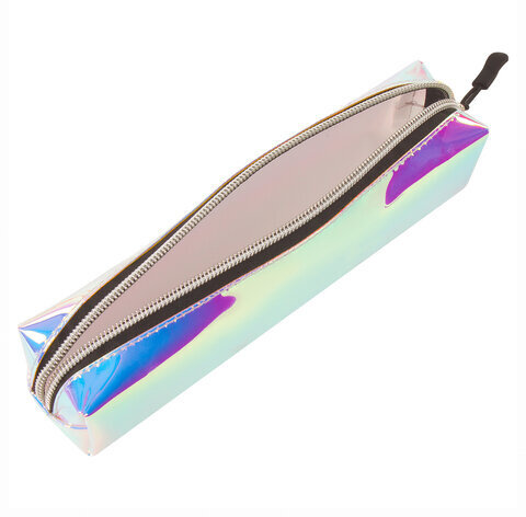 Пенал-косметичка BRAUBERG прямоугольный, зеркальный, мягкий, "Pearl", 21х5х5 см, 229248