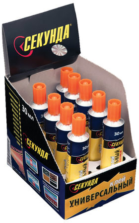 Клей универсальный СЕКУНДА, 30 мл, в шоу-боксе, 403-158