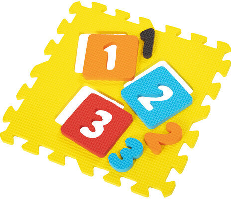 Коврик-пазл напольный 0,9х0,9 м, мягкий, "Игрушки", 9 частей 30х30 см, толщина 1 см, ЮНЛАНДИЯ, 646668, 664668