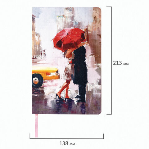 Ежедневник недатированный А5 (138х213 мм), BRAUBERG VISTA, под кожу, гибкий, 136 л., "Euphoria", 111998