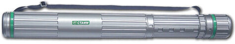 Тубус для чертежей телескопический, диаметр 8,5 см, 70-110 см, А0, серый, на ремне, ПТ12