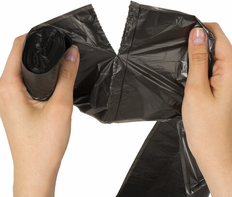 Мешки для мусора 30 л черные в рулоне 30 шт., ПНД 8 мкм, 50х60 см, LAIMA стандарт, 601377