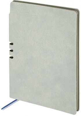 Блокнот А5 (140х200 мм), BRAUBERG "NEBRASKA", под кожу, 80 л., линия, серый, 113410