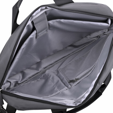 Сумка портфель BRAUBERG Expert с отделением для ноутбука 15,6", 2 отделения, серая, 30х40х12 см, 270825