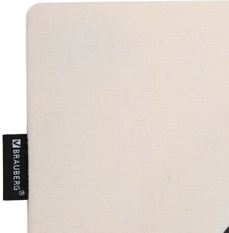 Сумка-шоппер BRAUBERG PREMIUM, канвас, 40х35 см, на кнопке, карман, бежевый, "Yin-yang", 271901