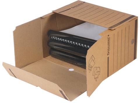 Короб архивный с клапаном А4 (260х325 мм), 200 мм, до 1800 листов, плотный, микрогофрокартон, BRAUBERG, 126510