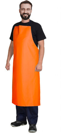 Фартук защитный из винилискожи КЩС, объем груди 104-112, рост 164-176, оранжевый, ГРАНДМАСТЕР, 610873