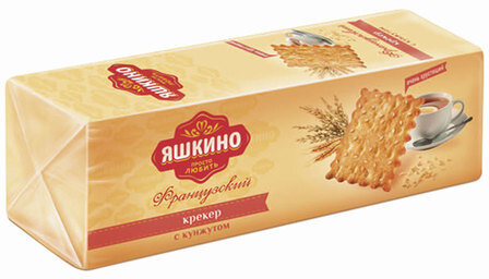Печенье-крекер ЯШКИНО "Французский", с кокосовой стружкой и кунжутом, 185 г, МГ219