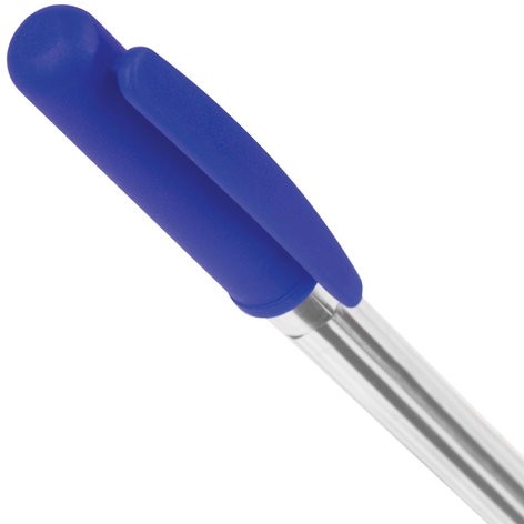 Ручка шариковая автоматическая STAFF "Basic" BPR-243, СИНЯЯ, корпус прозрачный, узел 0,8 мм, линия письма 0,4 мм, 141673