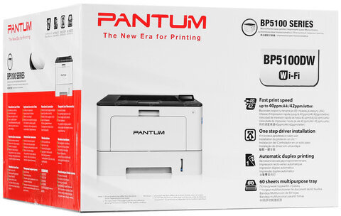 Принтер лазерный PANTUM BP5100DW А4, 40 стр./мин, 100000 стр./мес., ДУПЛЕКС, сетевая карта, Wi-Fi