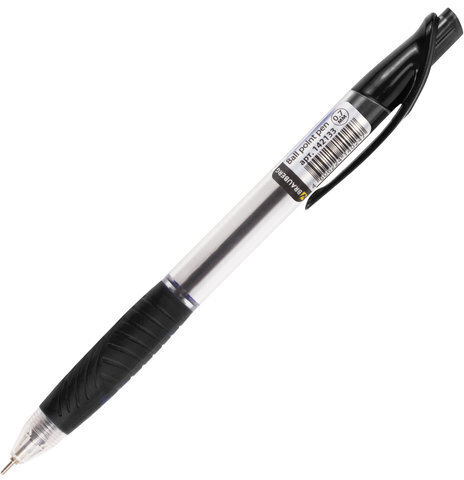 Ручка шариковая масляная автоматическая с грипом BRAUBERG "Jet", ЧЕРНАЯ, узел 0,7 мм, линия письма 0,35 мм, 142133