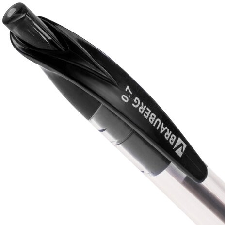 Ручка шариковая масляная автоматическая с грипом BRAUBERG "Jet", ЧЕРНАЯ, узел 0,7 мм, линия письма 0,35 мм, 142133
