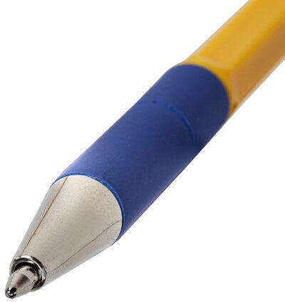 Ручка шариковая с грипом STAFF "Basic BP-14 Orange", СИНЯЯ, узел 0,7 мм, линия письма 0,35 мм, 143747