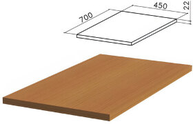 Крышка для тумбы приставной (код 640145, 640148) &quot;Монолит&quot;, 450х700х22 мм, орех гварнери, ТМ03.3