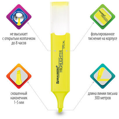 Набор текстовыделителей BRAUBERG 2 шт., ЖЕЛТЫЙ/РОЗОВЫЙ, "SPECIAL", линия 1-5 мм, 151899