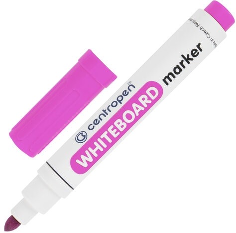 Маркер стираемый для белой доски РОЗОВЫЙ CENTROPEN "Dry-Wipe", круглый наконечник, 2,5 мм, 8559, 5 8559 0103