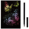 Гравюра с эффектом голографии малая "Красивые бабочки", 10х15 см, основа, штихель, LORI, Гр-226