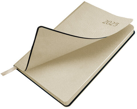 Ежедневник датированный 2025, А5, 138x213 мм, BRAUBERG "Stylish", под кожу гибкий, бежевый, 115828